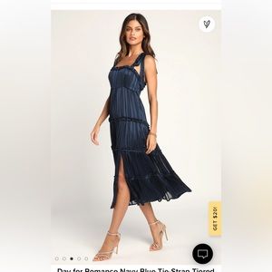 Lulus Day for Romance Tie-Strap Tiered Midi Dress